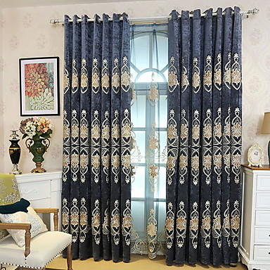 103 73 Blackout Curtains Drapes Living Room Geometric Color Block Cotton Polyester Jacquard