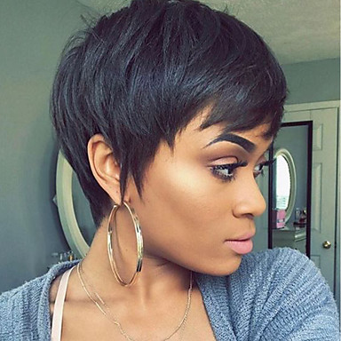 Human Hair Capless Wigs Human Hair Straight Pixie Cut Short