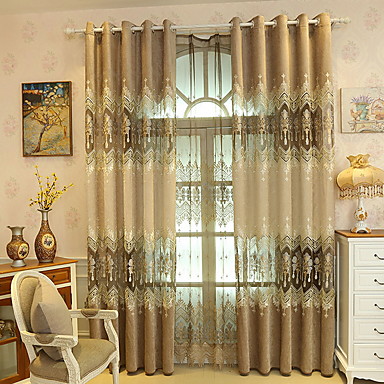 Rideaux Tentures Salle de séjour Géométrique / Moderne Coton ... Rideaux Tentures Salle de séjour Géométrique / Moderne Coton ...
