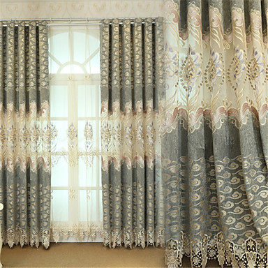 Curtains Drapes Living Room Contemporary Cotton Polyester