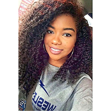 14999 Peluca Pelo Natural Sin Procesar Encaje Completo Cabello Brasileño Rizado Negro Corte A Capas Mujer Densidad 130 Con Pelo De Bebe Para