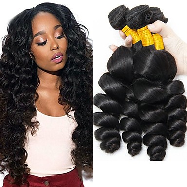 3 Bundles Indian Hair Wavy Unprocessed Human Hair Natural Color