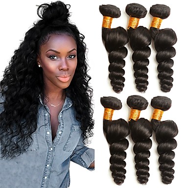 6 Bundles Peruvian Hair Wavy Human Hair Human Hair Extensions