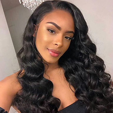 Remy Human Hair Lace Front Wig With Ponytail Style Brazilian Hair