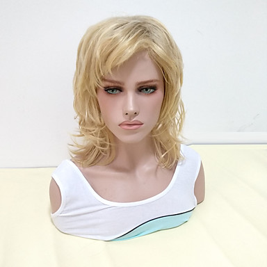 Synthetic Wig Wavy Kardashian Side Part Wig Blonde Ombre Medium