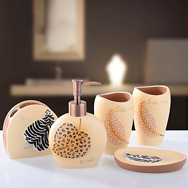 Set de Accesorios de Baño Nuevo diseño Resina 5pcs - Baño Sencilla