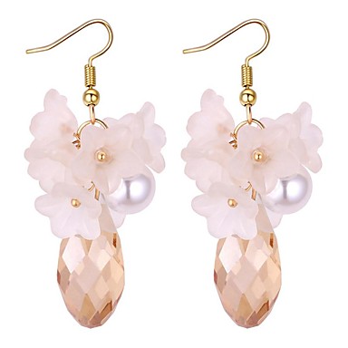 Flor Retro Marcasita Cristal pendientes de Araña Vintage Plata Moda Flor