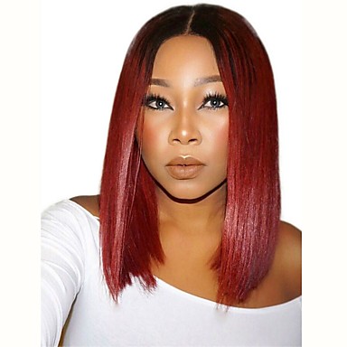 Synthetic Wig Synthetic Lace Front Wig Straight Short Bob Middle