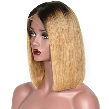 Remy Human Hair Lace Front Wig Bob Short Bob Style Brazilian Hair
