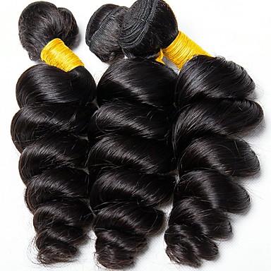 3 Bundles Loose Wave Human Hair Unprocessed Human Hair Natural