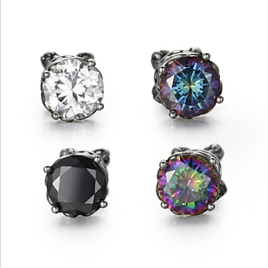 Men S Cubic Zirconia Vintage Style Solitaire Stud Earrings Men S Cubic Zirconia Vintage Style Solitaire Stud Earrings Stainless Precious Statement Stylish Black Rainbow Blue For Club Bar 6836020 2018