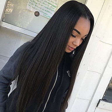 Remy Human Hair Lace Front Wig Middle Part Kardashian Style