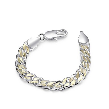 Men S Thick Chain Single Strand Bracelet Silver Plated Snake Men S Thick Chain Single Strand Bracelet Silver Plated Snake Simple Basic For Daily Work 6794185 2018 10 99