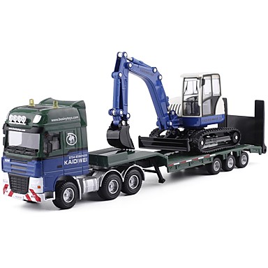 baratos Carrinhos de Brinquedo &amp; Miniaturas-01:50 Carros de Brinquedo Camião Transporter Veiculo de Construção Veiculo de Construção Retroescavadeira Escavadeiras Vista da cidade Requintado Metal Veículos mini carros brinquedos para