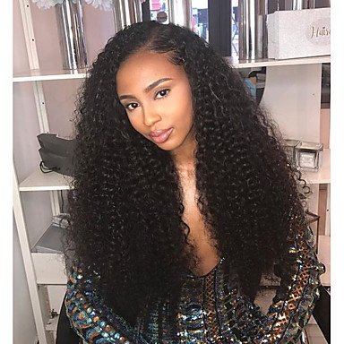 Human Hair Lace Front Wig Side Part Style Brazilian Hair Curly