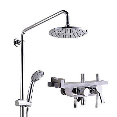 Shower Faucet Contemporary Chrome Wall Installation Ceramic