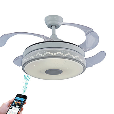 552 23 Ecolight Geometric Novelty Ceiling Fan Ambient Light Electroplated Metal Adjustable Wifi Control Bluetooth Control 110 120v 220 240v