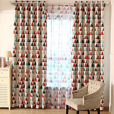 70 67 Blackout Curtains Drapes Two Panels Kids Room Geometric 100 Polyester Printed