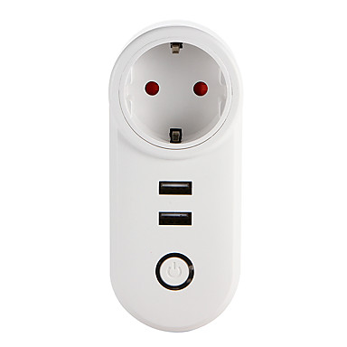 WETO W-T04 EU WiFi Smart Plug for Smart Home Remote Control Works With Alexa Google Home Dual USB Fast Charger Timer Socket for iOS Android