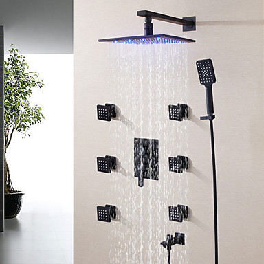Hot And Cold Mixer Bathroom Shower Faucet Set Contemporary 10