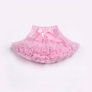 baratos Saias para Meninas-Infantil Bébé Para Meninas Activo Básico Feriado Aniversário Estampa Colorida Arco-Íris Laço Multi Camadas Pregueado Saia Rosa