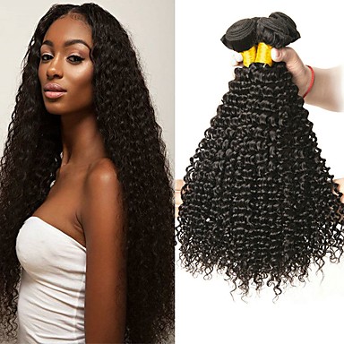 3 Bundles Indian Hair Curly Human Hair Natural Color Hair Weaves