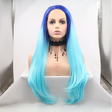 39 99 Synthetic Lace Front Wig Loose Curl Layered Haircut Lace Front Wig Medium Length Royal Blue Synthetic Hair 26 Inch Women S Women Blue Sylvia
