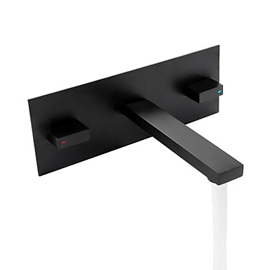 Bathroom Sink Faucet Widespread New Design Black Wall Mounted