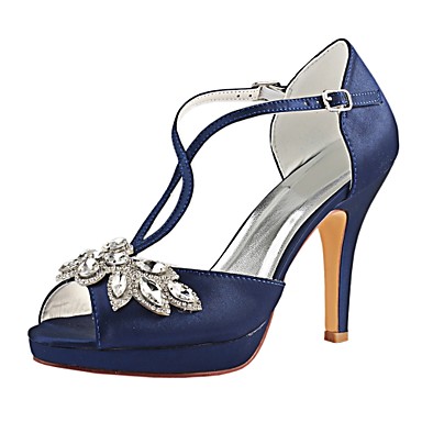 Women's Pumps Satin Summer Wedding Shoes Stiletto Heel Peep Toe ...