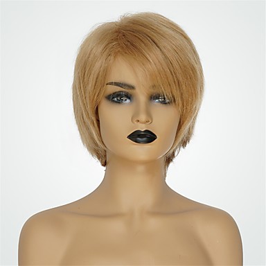 Human Hair Capless Wigs Human Hair Natural Straight Pixie Cut