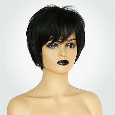 Human Hair Capless Wigs Human Hair Natural Straight Pixie Cut