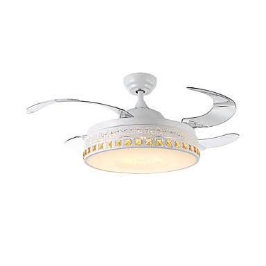 Qingming Ceiling Fan Ambient Light Painted Finishes Metal Led 110