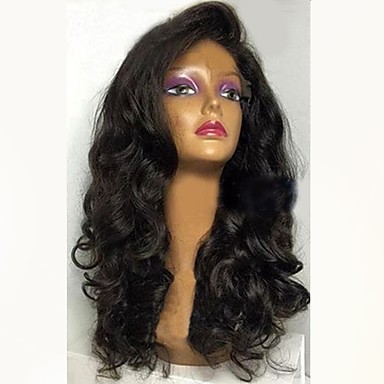99 99 Remy Human Hair Lace Front Wig Layered Haircut Style Brazilian Hair Wavy Body Wave Black Wig 150 Density With Baby Hair Natural Hairline For