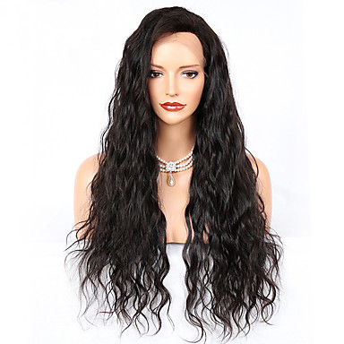 Remy Human Hair Lace Front Wig Deep Parting With Bangs Kardashian
