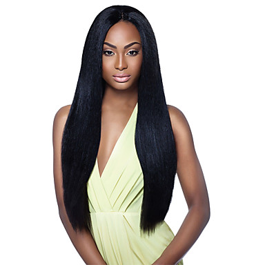 Remy Human Hair Lace Front Wig With Ponytail Style Brazilian Hair