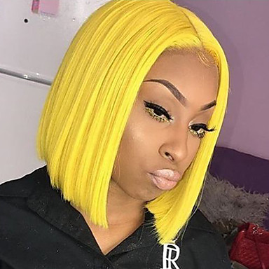 Synthetic Lace Front Wig Straight Bob Middle Part Lace Front Wig