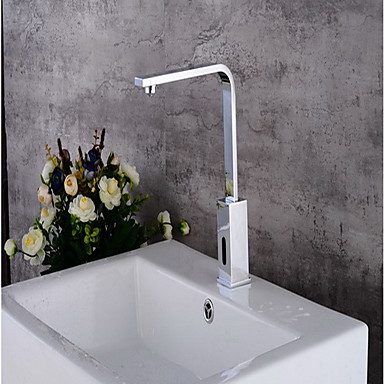 96 59 Bathroom Sink Faucet Sensor Chrome Free Standing Hands Free One Holebath Taps