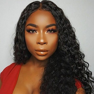 Remy Human Hair Lace Front Wig Middle Part Rihanna Style Brazilian