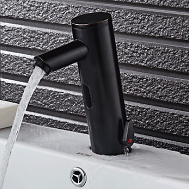102 90 Bathroom Sink Faucet Widespread Sensor Brushed Black Free Standing Hands Free One Holebath Taps