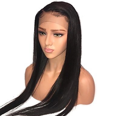 84 99 Remy Human Hair Lace Front Wig Layered Haircut Style Indian Hair Silky Straight Black Wig 130 Density With Baby Hair Natural Hairline