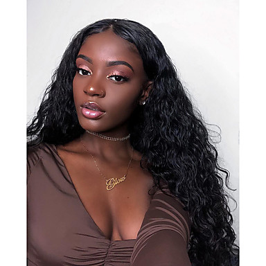 Unprocessed Human Hair Lace Front Wig Deep Parting Style Brazilian