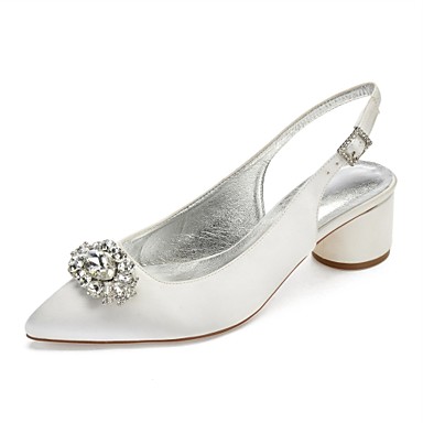 Women's Satin Fall / Spring & Summer Sweet Wedding Shoes Cuban Heel ...