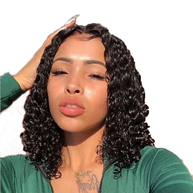 Human Hair Lace Front Wig Bob Short Bob Middle Part style ...