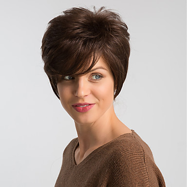 Human Hair Wig Short Natural Straight Pixie Cut Red Blonde Brown