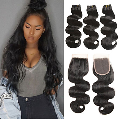 3 Bundles With Closure Hair Extensions Search Lightinthebox