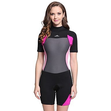 Sbart Womens 2mm Neoprene Shorty Wetsuit Thermal Warm Swimsuit Diving Suit