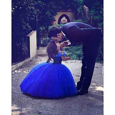 baratos Roupas de Meninas-Princesa Maxi Vestido para Meninas das Flores - Cetim / Tule Sem Manga Sem Alças com Cristal / Strass / Primeira Comunhão