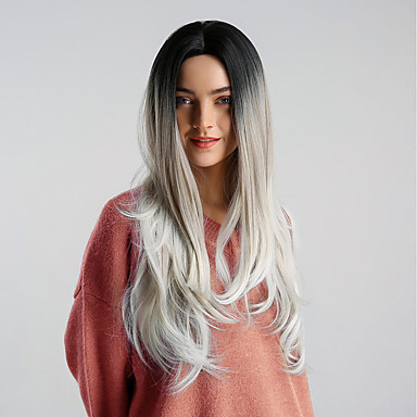 Synthetic Wig Natural Straight Middle Part Wig Long Light Brown