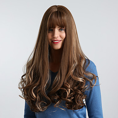 Synthetic Wig Bouncy Curl Loose Wave With Bangs Wig Very