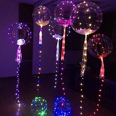 3m LEDs Rope 20" Luminous Led Balloon Transparent Round Bubble Christmas Decor 